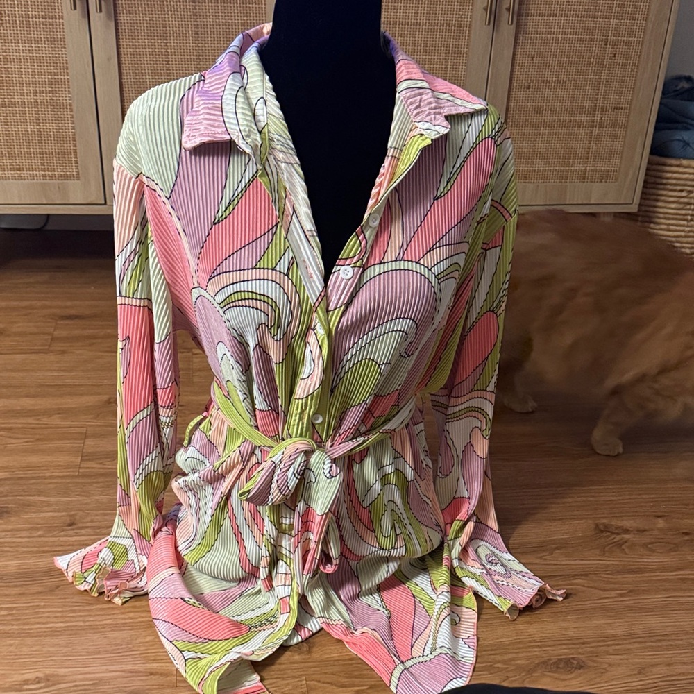 Colorful Women's Button-Up Wrap Dress